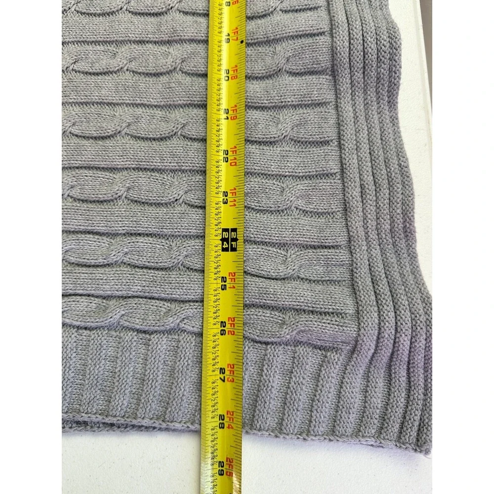 Jake And Jill Gray Cable Knit Baby Blanket‎ Blanky 100% Cotton Swaddle Stroller